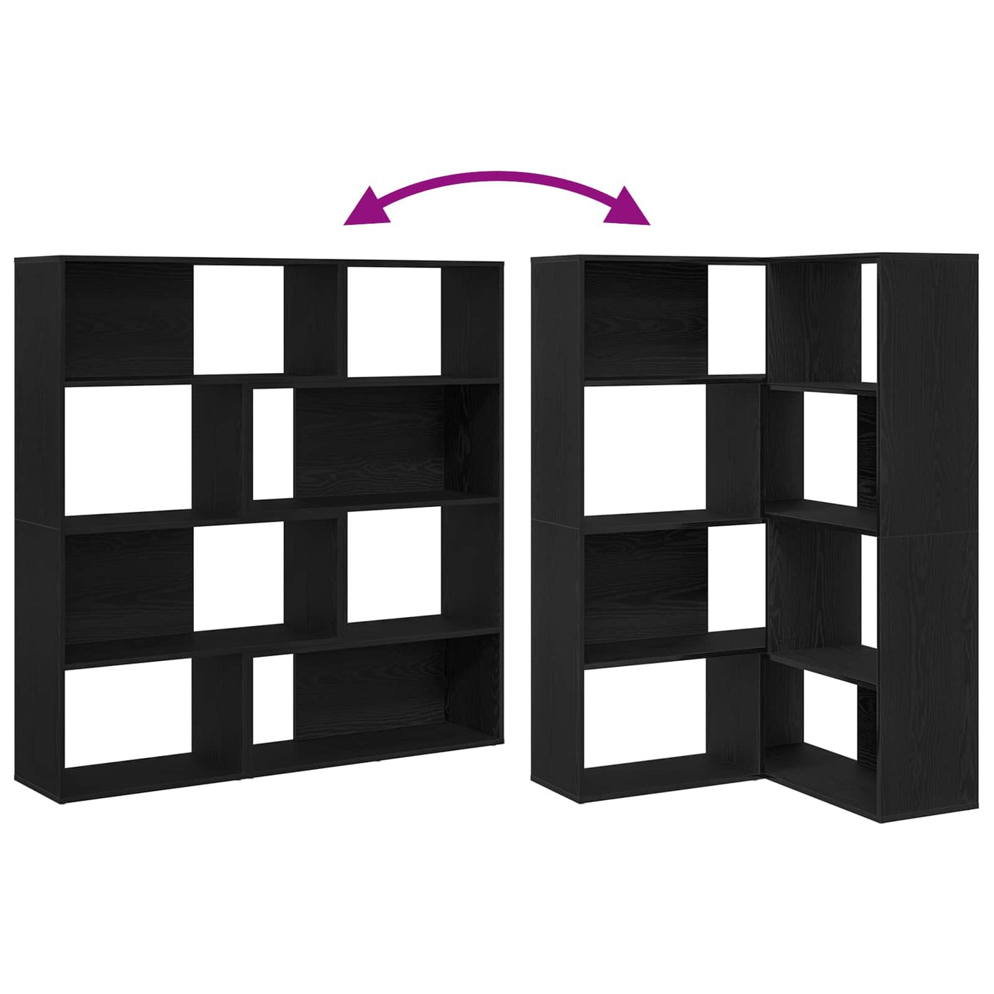 vidaXL Wardrobe 6-Tier 85 x 85 x 140 cm Engineered Wood Black Oak