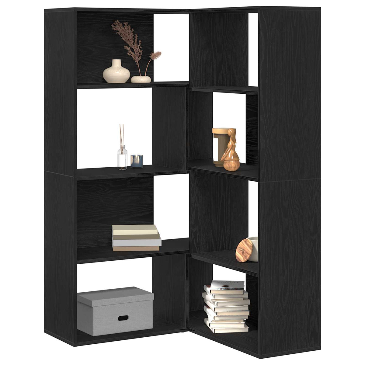vidaXL Wardrobe 6-Tier 85 x 85 x 140 cm Engineered Wood Black Oak