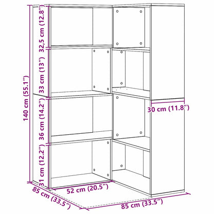 vidaXL Wardrobe 6-Tier 85 x 85 x 140 cm Engineered Wood Black Oak