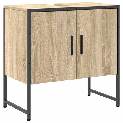 vidaXL Bathroom Furniture Set with Shelf 3 pcs Brown Engineered wood