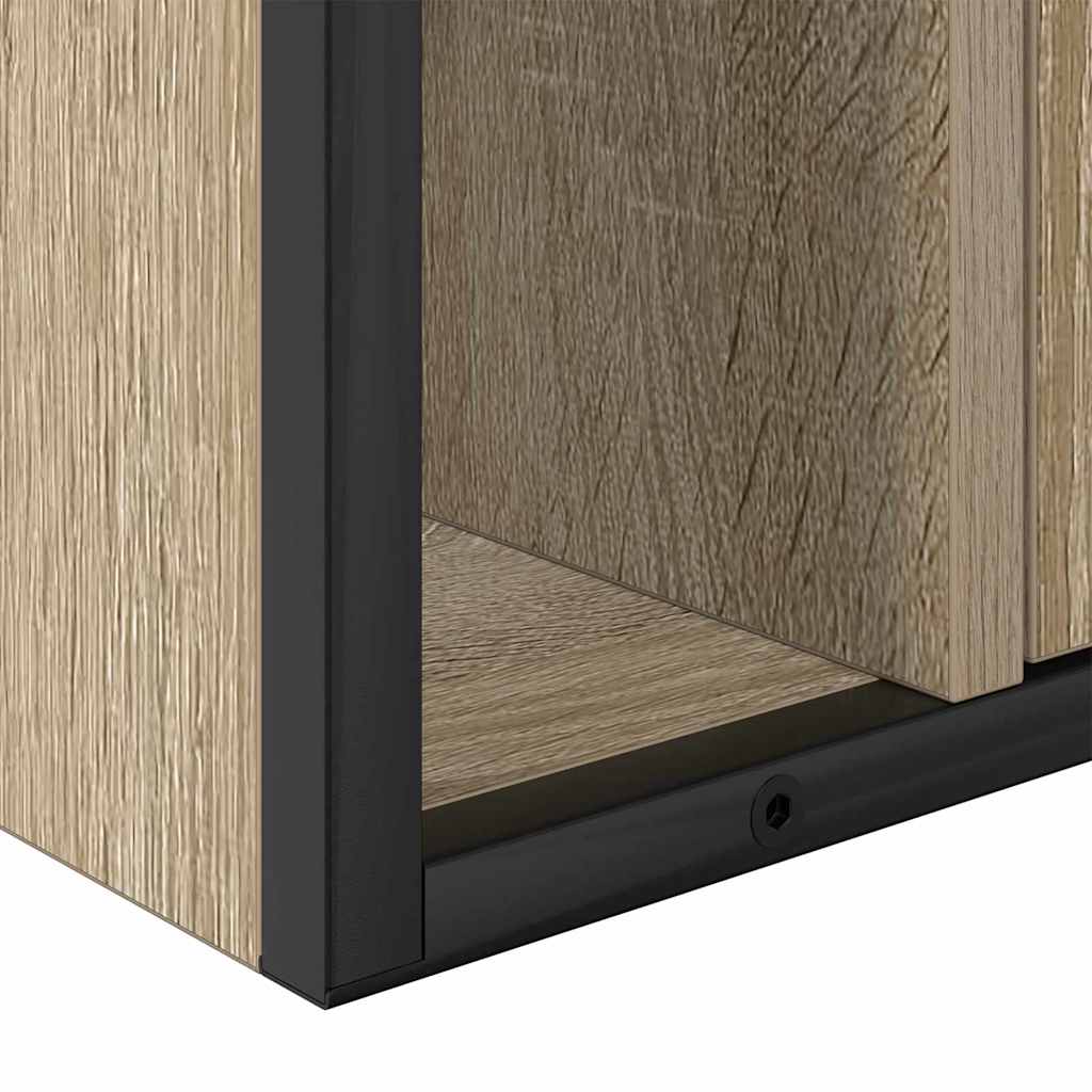 vidaXL Bathroom Furniture Set with Shelf 3 pcs Brown Engineered wood