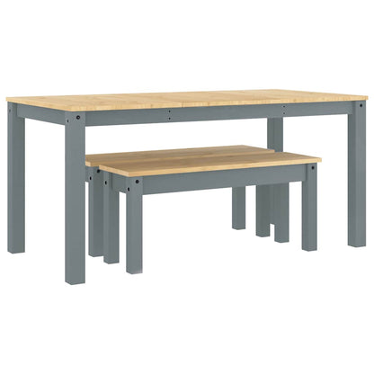vidaXL 3 Piece Dining Set "PANAMA" Grey Solid Wood Pine