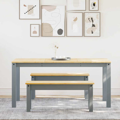 vidaXL 3 Piece Dining Set "PANAMA" Grey Solid Wood Pine