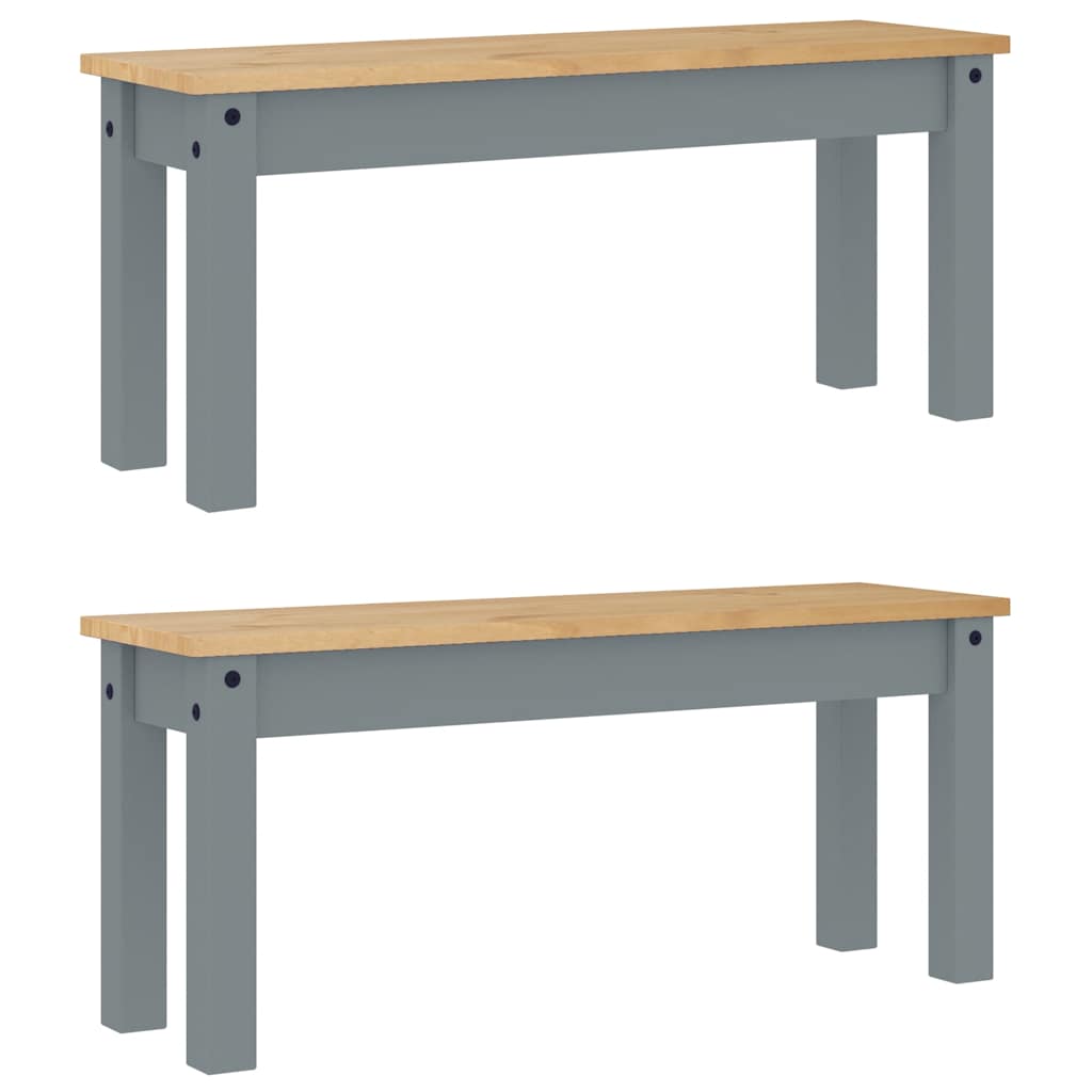 vidaXL 3 Piece Dining Set "PANAMA" Grey Solid Wood Pine