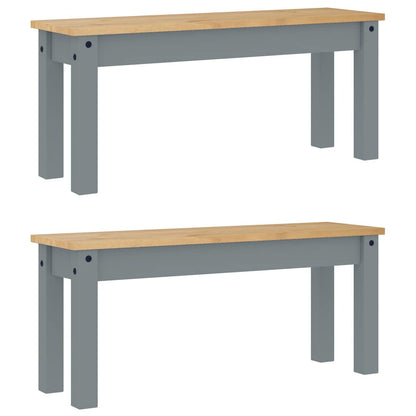 vidaXL 3 Piece Dining Set "PANAMA" Grey Solid Wood Pine