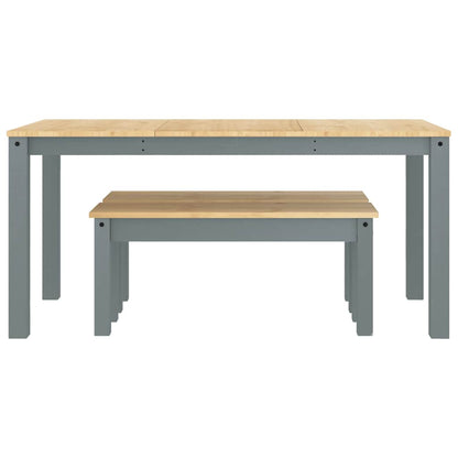 vidaXL 3 Piece Dining Set "PANAMA" Grey Solid Wood Pine