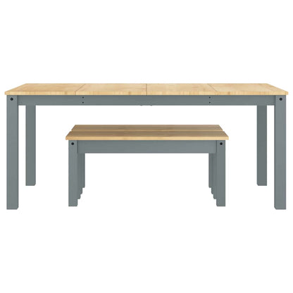 vidaXL 3 Piece Dining Set Panama Grey Solid Wood Pine