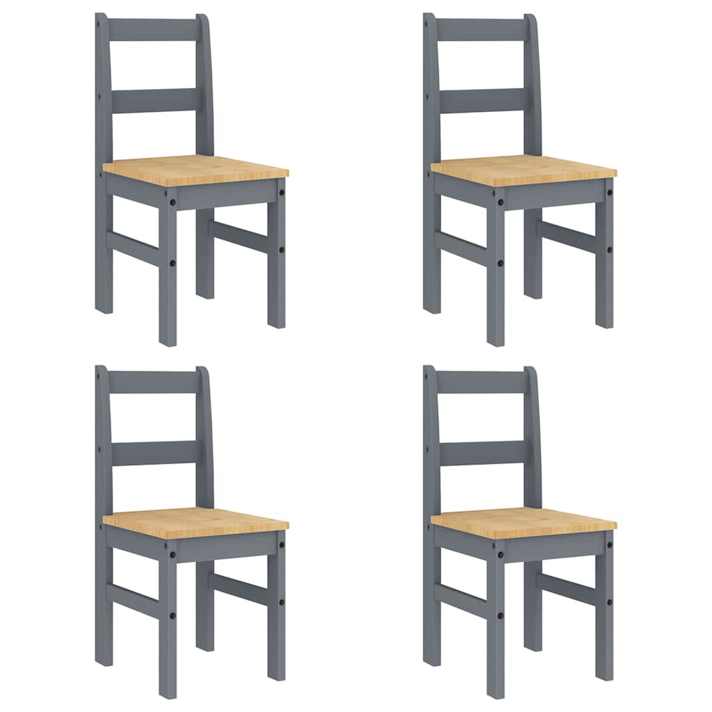 vidaXL 5 Piece Dining Set PANAMA Grey Solid Wood Pine