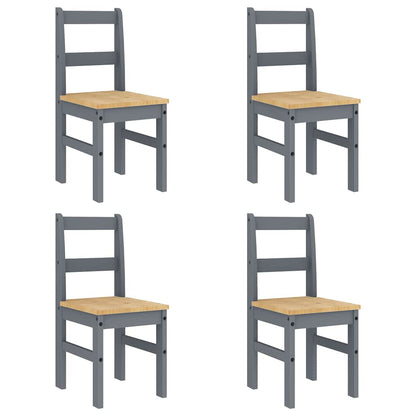 vidaXL 5 Piece Dining Set PANAMA Grey Solid Wood Pine