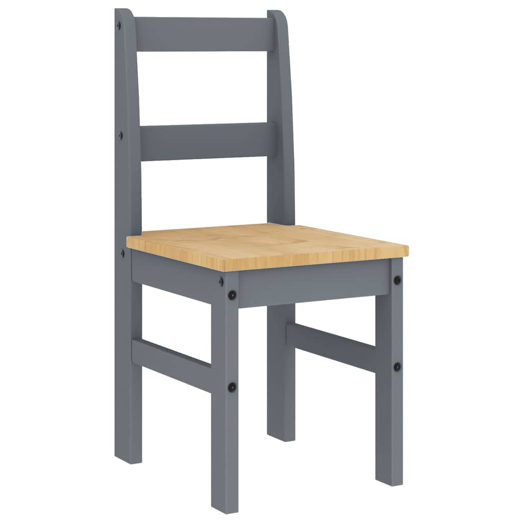 vidaXL 5 Piece Dining Set PANAMA Grey Solid Wood Pine