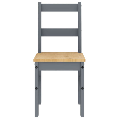 vidaXL 5 Piece Dining Set PANAMA Grey Solid Wood Pine
