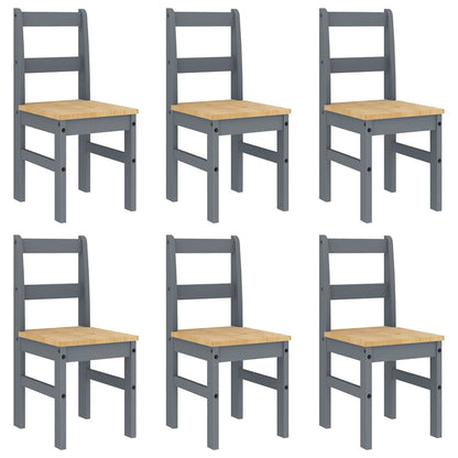 vidaXL 7 Piece Dining Set PANAMA Grey Solid Wood Pine