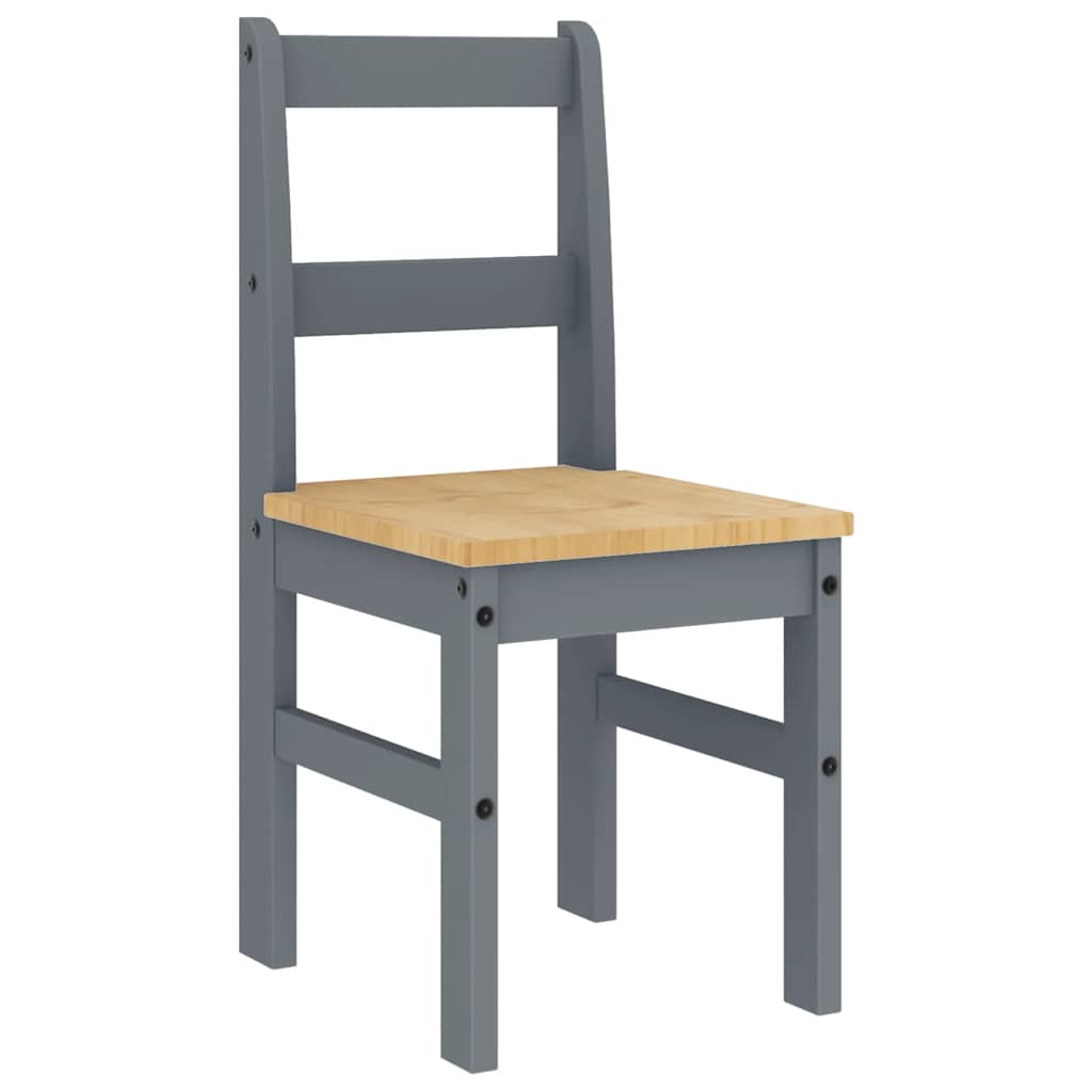 vidaXL 7 Piece Dining Set PANAMA Grey Solid Wood Pine