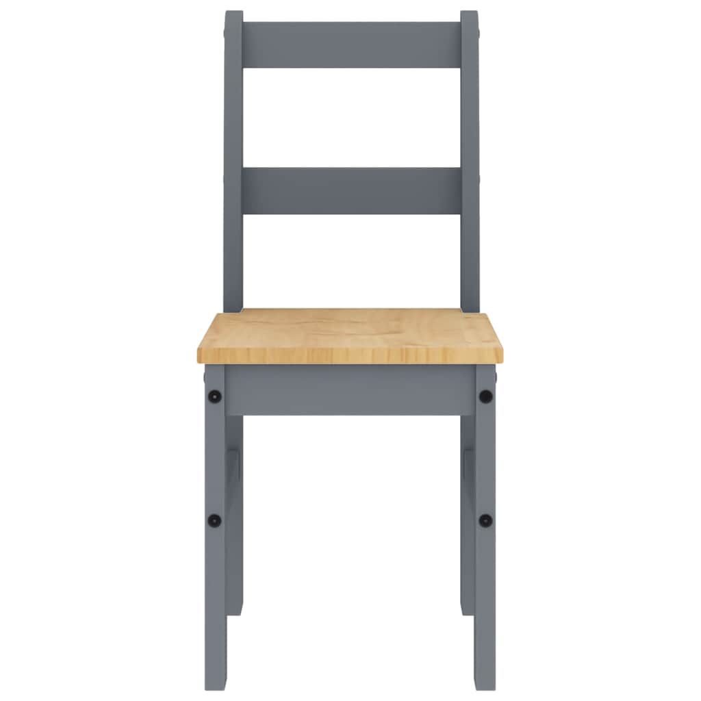 vidaXL 7 Piece Dining Set PANAMA Grey Solid Wood Pine