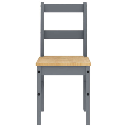 vidaXL 7 Piece Dining Set PANAMA Grey Solid Wood Pine