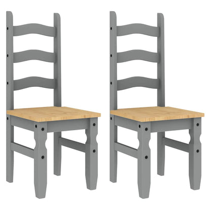 vidaXL 3 Piece Dining Set PANAMA Grey Solid Wood Pine