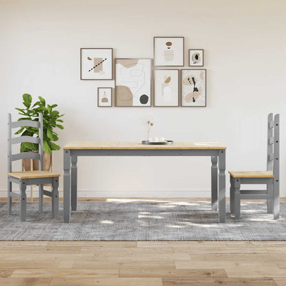 vidaXL 3 Piece Dining Set PANAMA Grey Solid Wood Pine