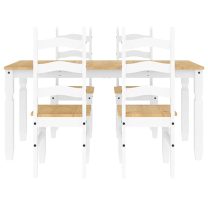 vidaXL 5 Piece Dining Set Panama White Solid Wood Pine