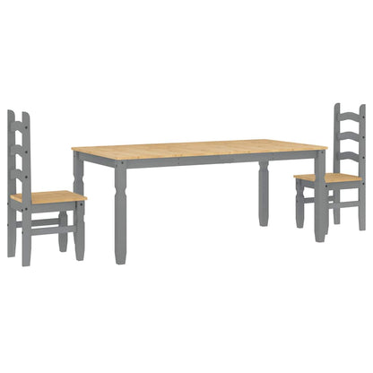 vidaXL 3 Piece Dining Set PANAMA Grey Solid Wood Pine