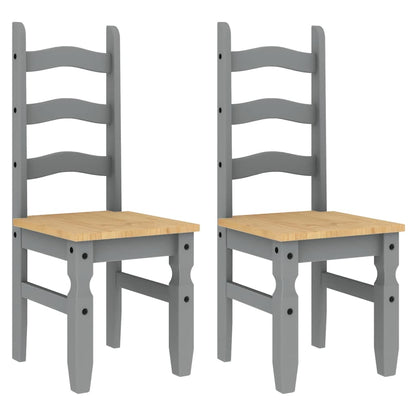 vidaXL 3 Piece Dining Set PANAMA Grey Solid Wood Pine