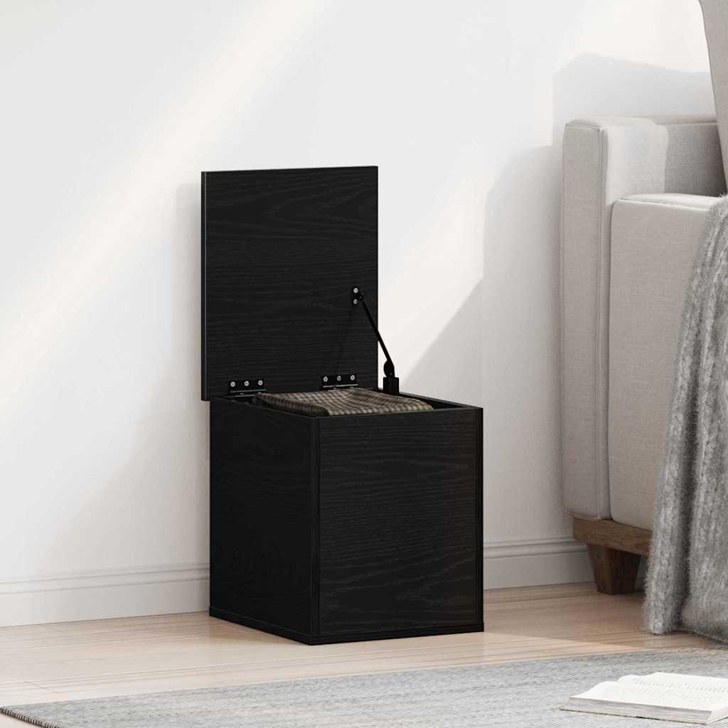vidaXL Storage Box Black Oak 30 x 35 x 35 cm Engineered Wood