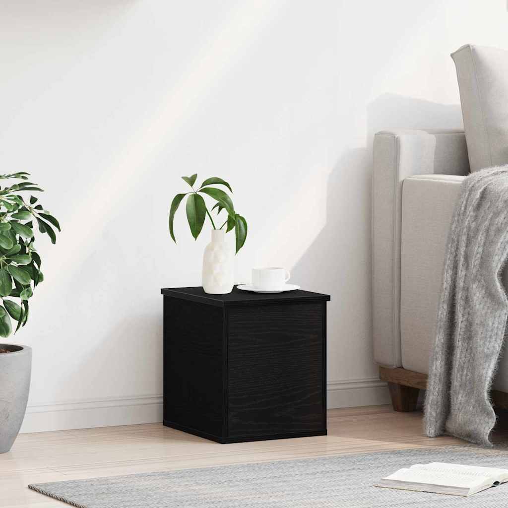 vidaXL Storage Box Black Oak 30 x 35 x 35 cm Engineered Wood