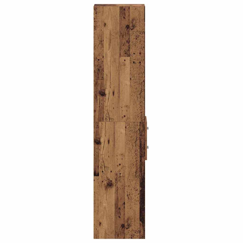 vidaXL Bookcase with Drawer Old Wood 30 x 42.4 x 185.2 cm