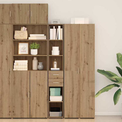 vidaXL Bookcase with Drawer Artisan Oak 30 x 42.4 x 185.2 cm