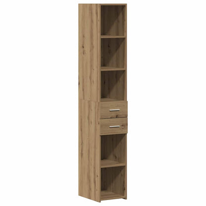 vidaXL Bookcase with Drawer Artisan Oak 30 x 42.4 x 185.2 cm