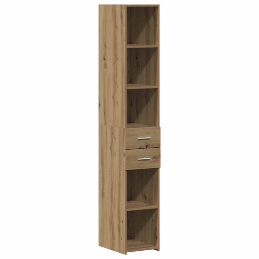 vidaXL Bookcase with Drawer Artisan Oak 30 x 42.4 x 185.2 cm