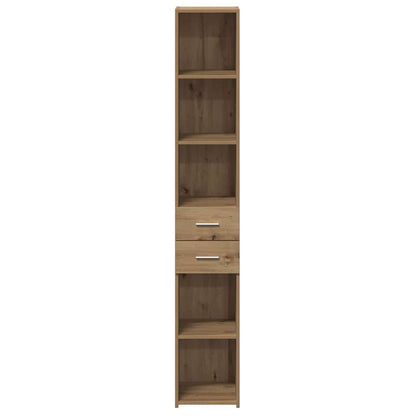 vidaXL Bookcase with Drawer Artisan Oak 30 x 42.4 x 185.2 cm