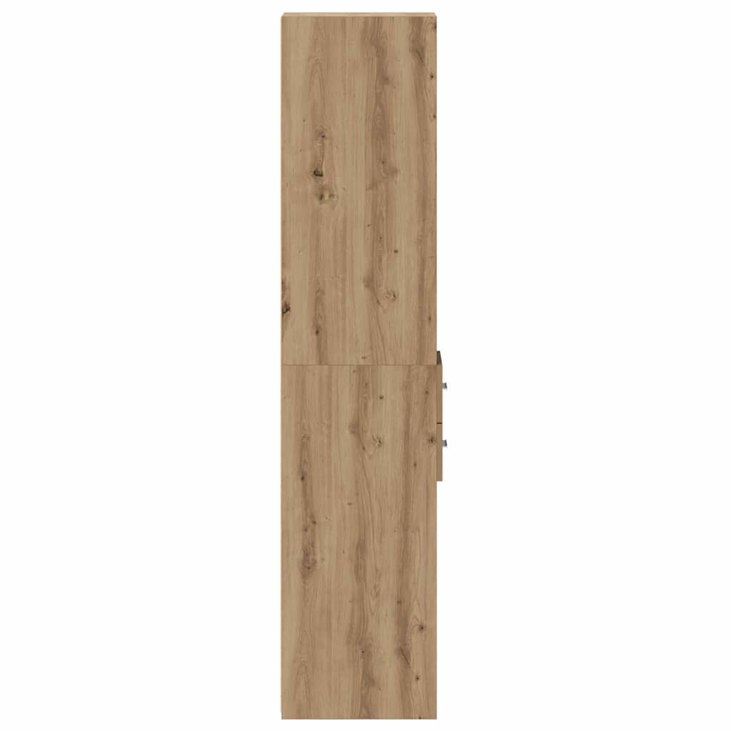 vidaXL Bookcase with Drawer Artisan Oak 30 x 42.4 x 185.2 cm