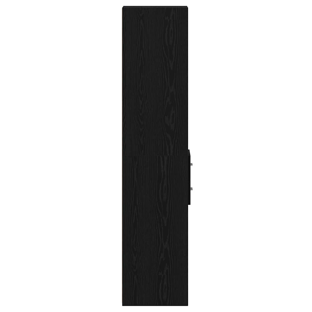 vidaXL Bookcase with Drawer Black Oak 30 x 42.4 x 185.2 cm