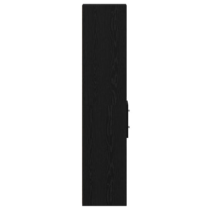 vidaXL Bookcase with Drawer Black Oak 30 x 42.4 x 185.2 cm