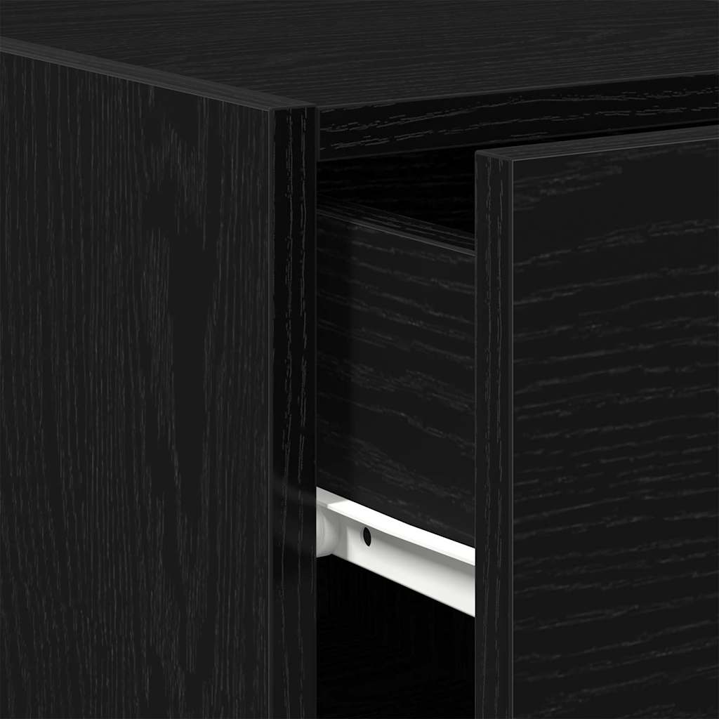 vidaXL Sideboard with Drawer Black Oak 30 x 42.5 x 93 cm