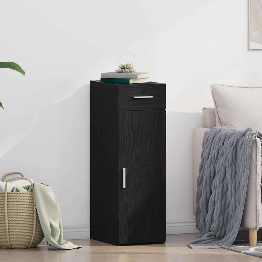 vidaXL Sideboard with Drawer Black Oak 30 x 42.5 x 93 cm