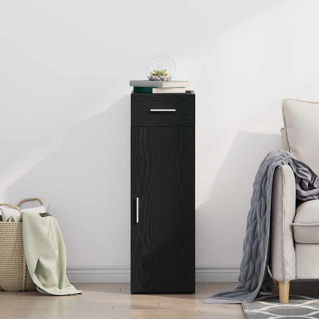 vidaXL Sideboard with Drawer Black Oak 30 x 42.5 x 93 cm