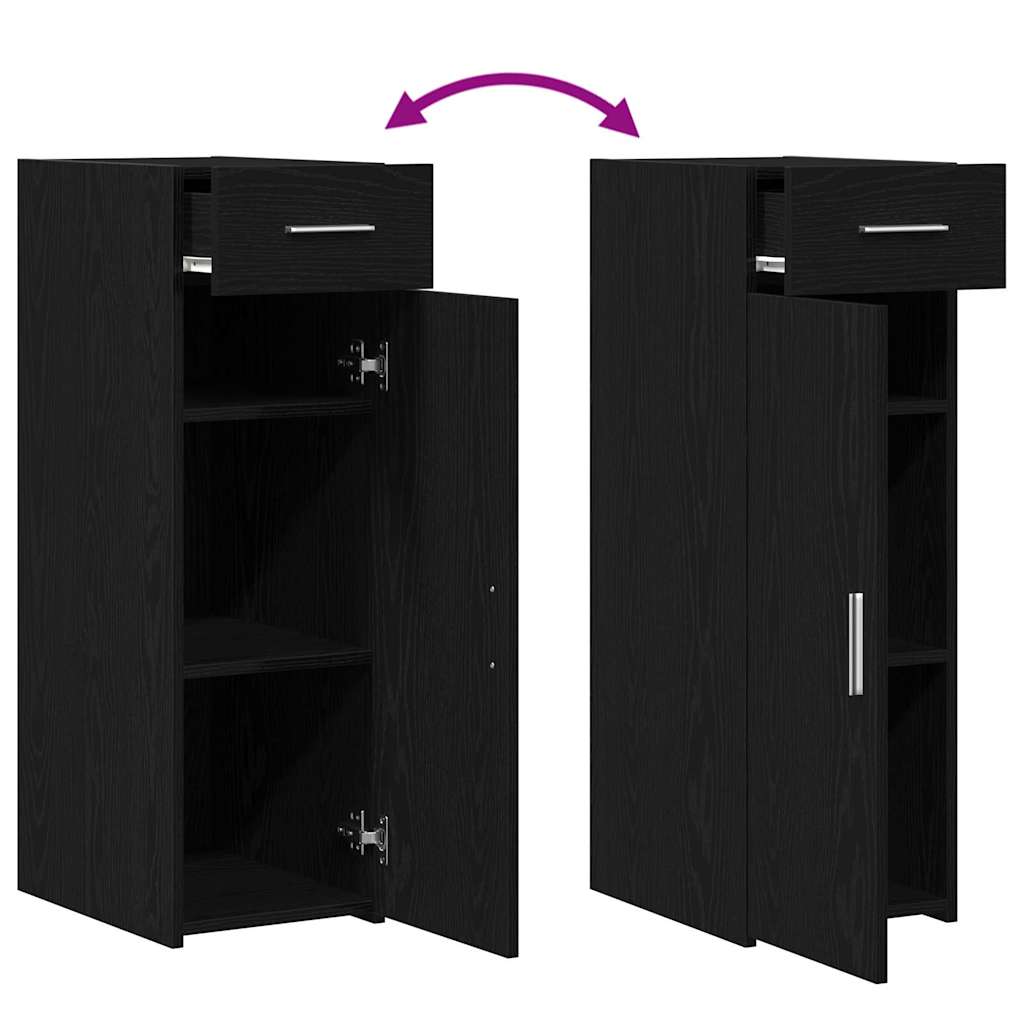 vidaXL Sideboard with Drawer Black Oak 30 x 42.5 x 93 cm