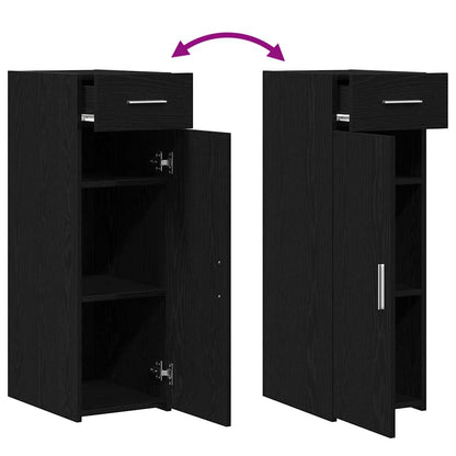 vidaXL Sideboard with Drawer Black Oak 30 x 42.5 x 93 cm