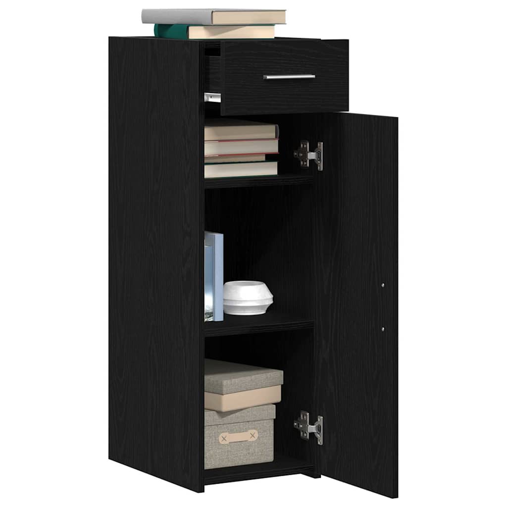 vidaXL Sideboard with Drawer Black Oak 30 x 42.5 x 93 cm