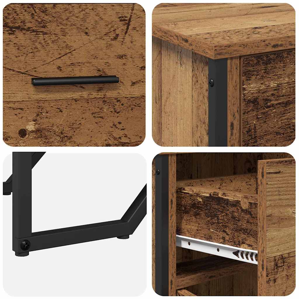 vidaXL Sideboard with Drawer Old Wood 97 x 32.5 x 74.5 cm
