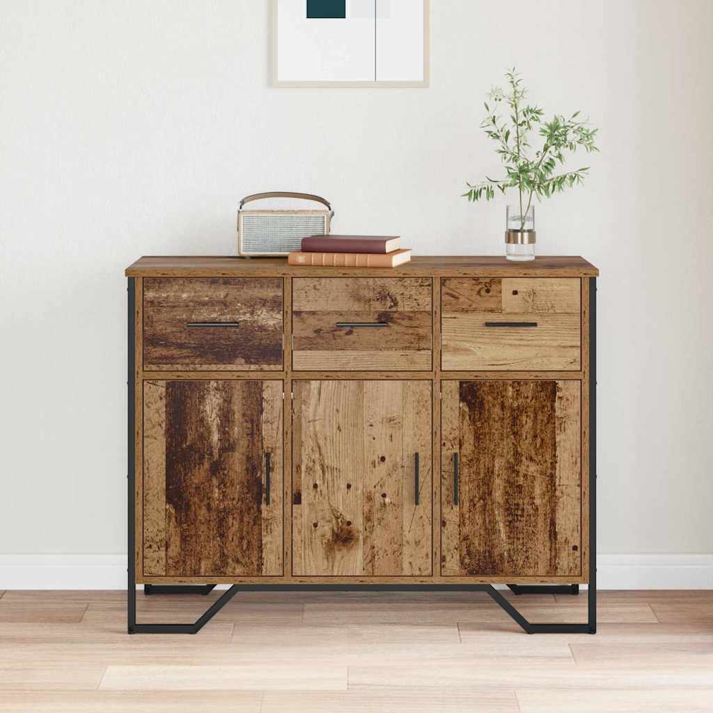 vidaXL Sideboard with Drawer Old Wood 97 x 32.5 x 74.5 cm