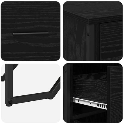 vidaXL Sideboard with Drawer Black Oak 97 x 32.5 x 74.5 cm