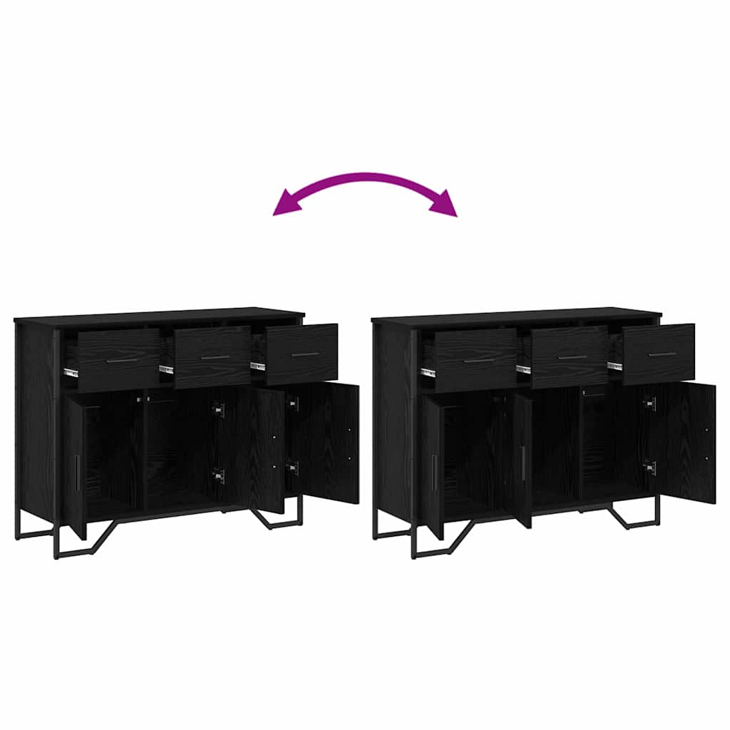 vidaXL Sideboard with Drawer Black Oak 97 x 32.5 x 74.5 cm