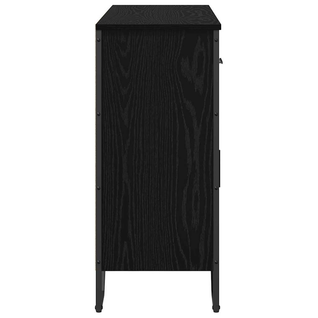 vidaXL Sideboard with Drawer Black Oak 97 x 32.5 x 74.5 cm