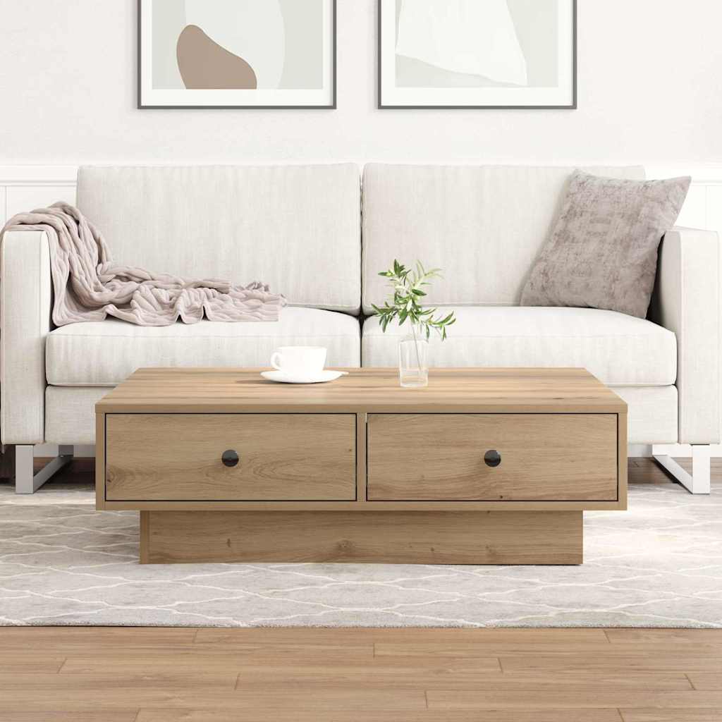 vidaXL Coffee Table Artisan Oak 90 x 90 x 28 cm Engineered Wood