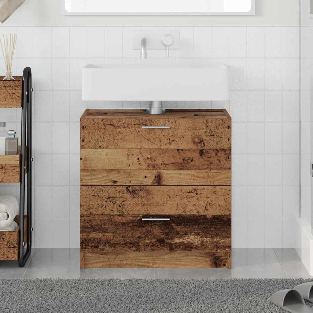 vidaXL Bathroom Cabinet Old Wood 59 x 37 x 59 cm Engineered wood