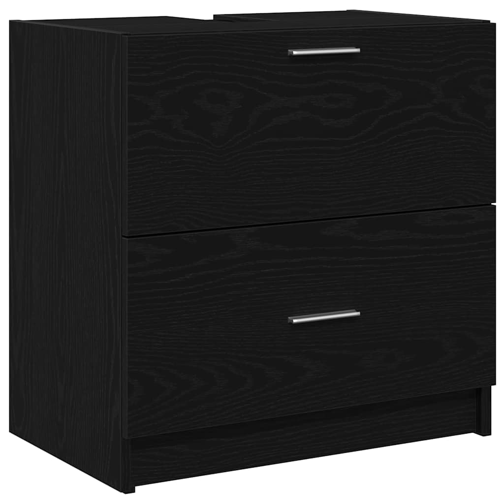vidaXL Bathroom Cabinet Black Oak 59 x 37 x 59 cm Engineered wood