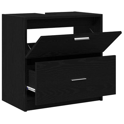vidaXL Bathroom Cabinet Black Oak 59 x 37 x 59 cm Engineered wood