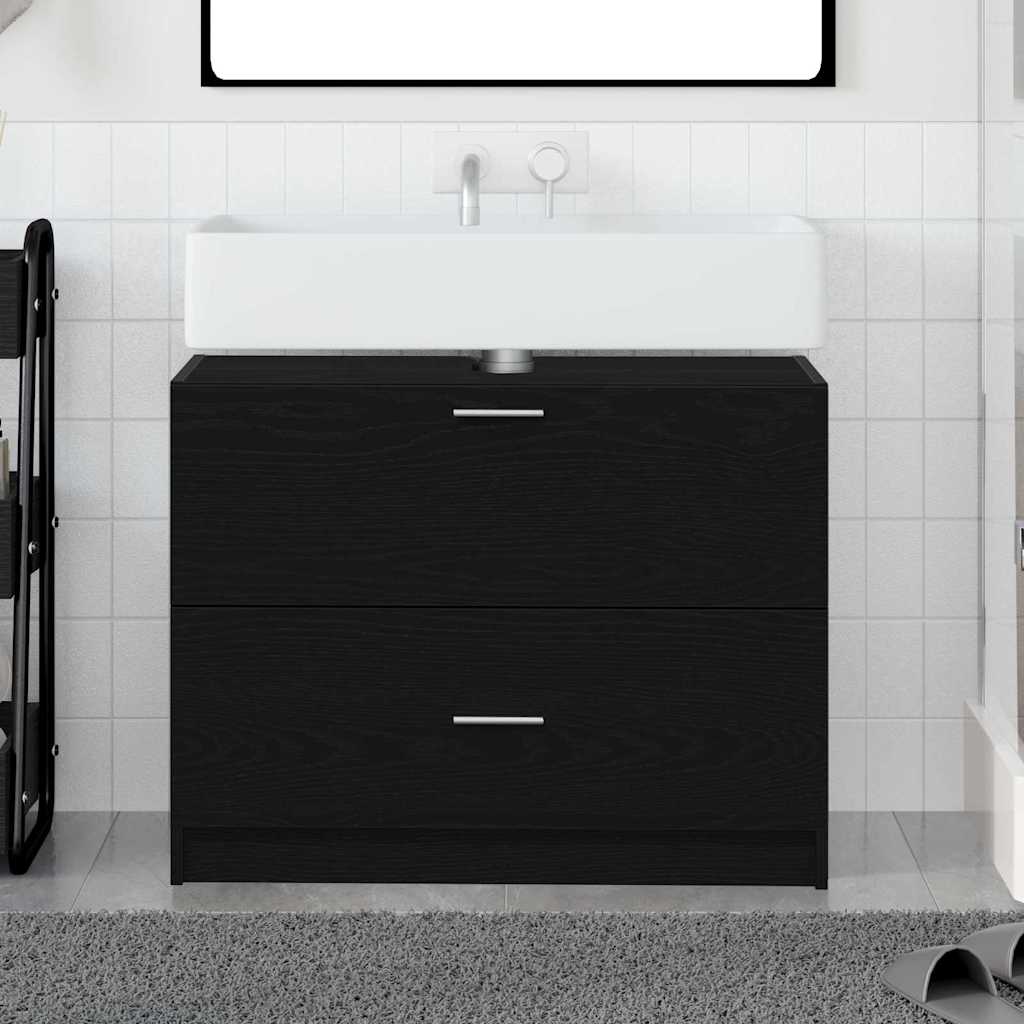 vidaXL Bathroom Cabinet Black Oak 78 x 37 x 59 cm Engineered wood